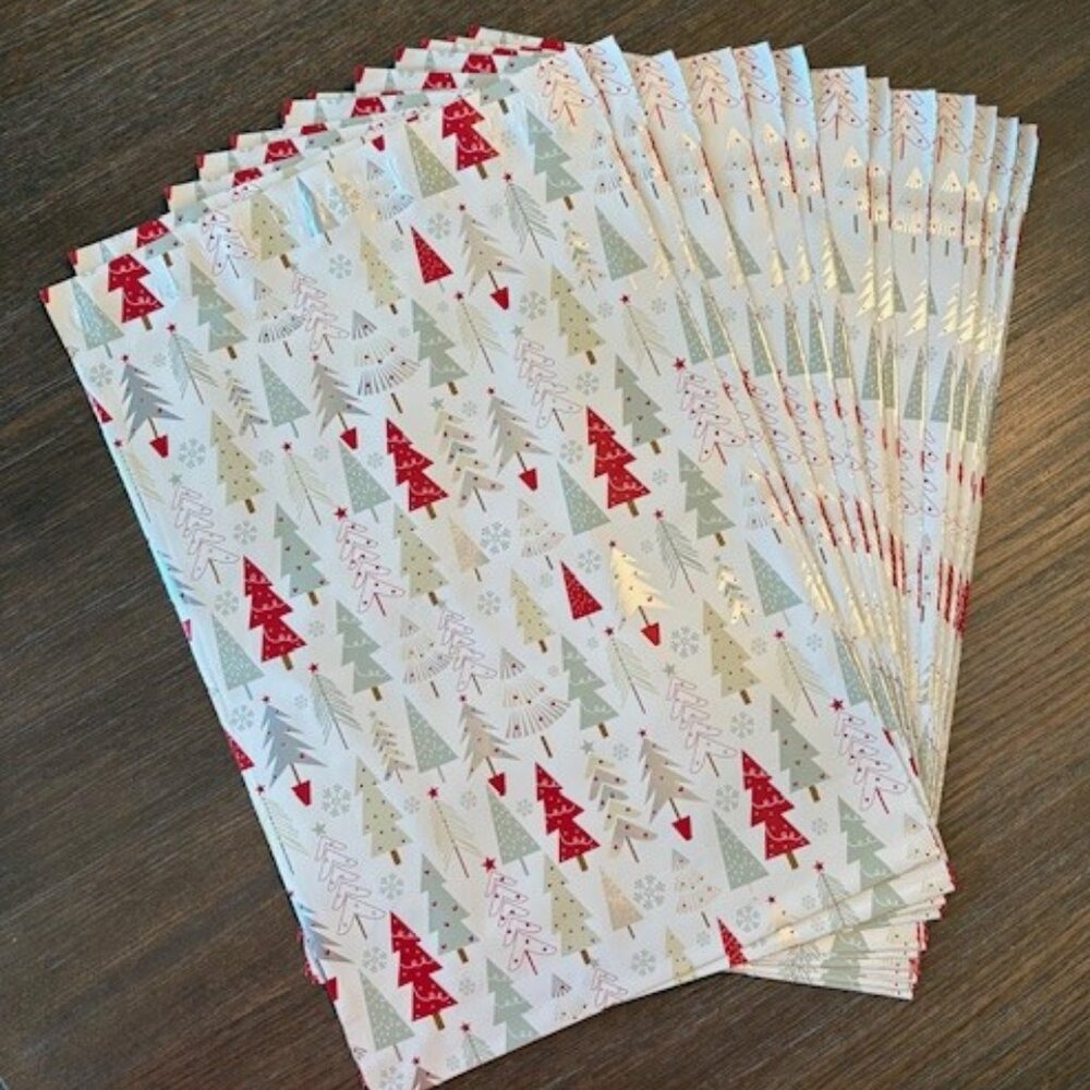 20 Christmas Trees 10x13 Hoilday Smile Mail Poly Mailers Shipping Bags